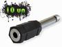 Imagem de Adaptador conversor plug p2/j2 p/ p10 mono cabo violão 10un