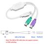 Imagem de Adaptador de Cabo PS/2 para USB GELRHONR - para Teclado e Mouse (Branco)