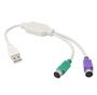 Imagem de Adaptador de Cabo PS/2 para USB GELRHONR - para Teclado e Mouse (Branco)