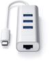 Imagem de Adaptador de Cabo USB-C 2 Em 1 Ethernet e USB Hub Satechi ST-TC2N1USB31AS Prata