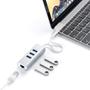 Imagem de Adaptador de Cabo USB-C 2 Em 1 Ethernet e USB Hub Satechi ST-TC2N1USB31AS Prata