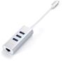 Imagem de Adaptador de Cabo USB-C 2 Em 1 Ethernet e USB Hub Satechi ST-TC2N1USB31AS Prata