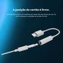 Imagem de Adaptador De Fone De Ouvido Jack Adapter, Tipo C, Auxiliar Conector P2, 3.5mm - Branco
