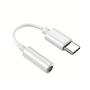 Imagem de Adaptador De Fone De Ouvido Jack Adapter, Tipo C, Auxiliar Conector P2, 3.5mm - Branco