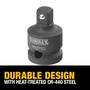 Imagem de Adaptador de Impacto DEWALT 1/2" para 3/8" - Aço Tratado Termicamente