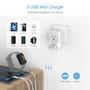 Imagem de Adaptador de Plugue TESSAN EUA para Índia - 4 Tomadas AC + 3 USB