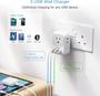 Imagem de Adaptador de Plugue TESSAN EUA para Reino Unido - 2 Tomadas e 3 USB