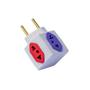 Imagem de Adaptador De Tomada Benjamim Cubo Colorido 3D com 4 Entradas 10A 20A