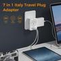 Imagem de Adaptador de tomada de viagem TESSAN Italy Tipo L com 4 tomadas, 3 USB