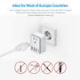 Imagem de Adaptador de Tomada de Viagem Yinleader com USB-C, AC e 3 Portas USB