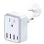 Imagem de Adaptador de Tomada de Viagem Yinleader com USB-C, AC e 3 Portas USB