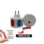 Imagem de Adaptador de Tomada Redondo Colorido 6 Entradas Universal Bivolt 10A e 20A