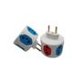 Imagem de Adaptador de Tomada Redondo Colorido 6 Entradas Universal Bivolt 10A e 20A