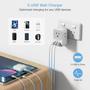Imagem de Adaptador de Tomada TESSAN EUA para Austrália - 4 Tomadas e 3 USB