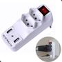 Imagem de Adaptador De Tomada  Usb Safeline SL6017 Padrão Benjamin Duplo 2 Saídas 2PT Com 2 Portas Usb 2.1A