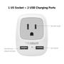 Imagem de Adaptador de Viagem TESSAN Tipo C com 2 USB para Europa - Pacote com 3