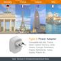 Imagem de Adaptador de Viagem TESSAN Tipo C com 2 USB para Europa - Pacote com 3