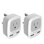 Imagem de Adaptador de Viagem TESSAN Tipo G com 2 USB - EUA e Reino Unido (Pacote com 2)