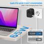 Imagem de Adaptador de Viagem Universal MINGTONG GaN 65W - 3 Portas USB-C PD e 2 Portas QC