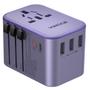 Imagem de Adaptador de viagem VINTAR 35,5 W com 3 USB-A QC e 2 USB-C PD roxo