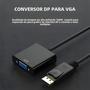 Imagem de Adaptador DisplayPort para VGA 1080p - Conversor Macho/Fêmea para Projetor, TV e Computador