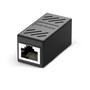 Imagem de Adaptador Emenda Rj45 Extensor Cat5, Cat6, Cat7, Rede Ethernet Conector Blindado preto