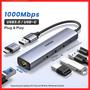 Imagem de Adaptador Ethernet USB 3.0 1000/100 Mbps com Hub RJ45 - para Laptop, PC, Xiaomi Mi Box e Macbook