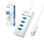 Imagem de Adaptador Extensão Hub Usb 4 Portas 3.0 5.0Gb/s Compatível Com 2.0 e 1.1 Led Azul Bivolt High Speed