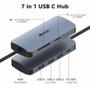 Imagem de Adaptador Hub 7 Em 1 Com Usb 3.0 5 Gbps Usb-c Hdmi Cartão Sd Micro Notebook Tablet Smartphone
