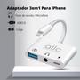 Imagem de Adaptador Hub Lightning Áudio P2 OTG USB Entrada para Carregador Compatível com iPhone iPad