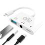 Imagem de Adaptador Hub Lightning Áudio P2 OTG USB Entrada para Carregador Compatível com iPhone iPad