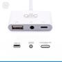 Imagem de Adaptador Hub Lightning Áudio P2 OTG USB Entrada para Carregador Compatível Para iPhone iPad