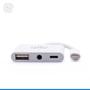 Imagem de Adaptador Hub Lightning Áudio P2 OTG USB Entrada para Carregador Compatível Para iPhone iPad