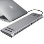 Imagem de Adaptador Hub Macbook Tipo-C 13em1 HDMI 4K Ethernet RJ45 USB-C VGA e Áudio 3.5 para Fone