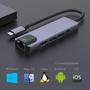 Imagem de Adaptador Hub Macbook USB C 5em 1 Hdmi 4K Ethernet RJ45 Usb-C PD