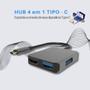 Imagem de Adaptador HUB USB Tipo C 4 em 1 HDMI USB 3.0