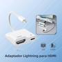 Imagem de Adaptador Lightning para HDMI 1080P - iPhone 14/13 e iPad - Com Leitor de Cartão USB