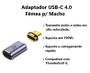 Imagem de Adaptador Magnético 4.0 USB-C 40Gbps Macho Fêmea Video Audio