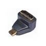 Imagem de Adaptador micro hdmi plastico - micro hdmi macho para hdmi femea - 90 graus