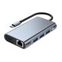 Imagem de Adaptador Multi-Hub Tipo C 7 em 1 - HDMI, PD, VGA, RJ45, USB 3.0 e 2x USB 2.0