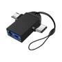 Imagem de Adaptador OTG Android Tipo C 2 em 1 - Alumínio - Multifuncional