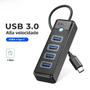 Imagem de Adaptador OTG Tipo C para 4 Portas USB 3.0 - Hub de Alta Velocidade para PC e Macbook Pro