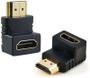 Imagem de Adaptador Plug HDMI Macho para HDMI Fêmea em L 90 Graus