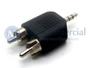 Imagem de Adaptador Plug P2 Mono 3,5mm para Jack RCA Duplo Estéreo - JD-W8012 - Jinda