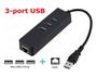 Imagem de Adaptador Rede Rj45 Ethernet Lan + Hub Com 3 Portas Usb 3.0