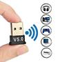 Imagem de Adaptador Sem Fio USB Bluetooth 5.0 Receptor De Transmissor  Para PC