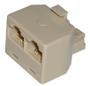 Imagem de Adaptador T - Duplicador RJ45 - para Cabo de Rede - 100Mbps - 1 macho x 2 fêmea