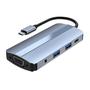 Imagem de Adaptador Tipo-C 8 em 1 - Hub com USB 3.0, 2.0, Áudio, PD, VGA, HDMI, SD e TF