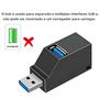 Imagem de Adaptador USB 3.0 para 3 Portas - Hub Mini para PC e Laptop