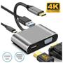Imagem de Adaptador usb-c a 4k, compatível com vga, usb, hdmi